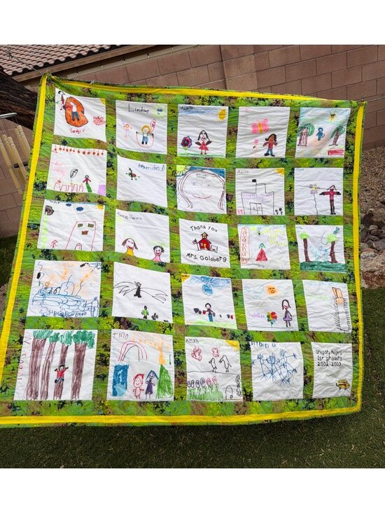 Other - 2002 Gregory Heights Elementary Burien WA 1st Grade Memory Throw Quilt 58 X 59